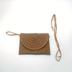 Straw Clutch Bag Boho Style Crossbody Handbag