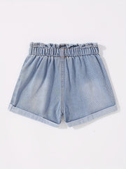 Baby Bunny Graphic Crop Top & Denim Shorts Set