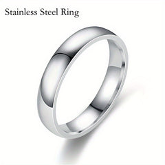 Men's Silver Stainless Steel Zircon Ring Set