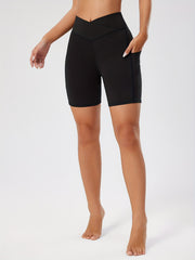 High Waisted Sports Shorts with Pockets, Tummy Control Yoga Leggings