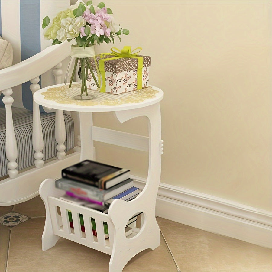 Nordic Bedside Table Mini Round Table Living Room Small Sofa Storage Cabinet