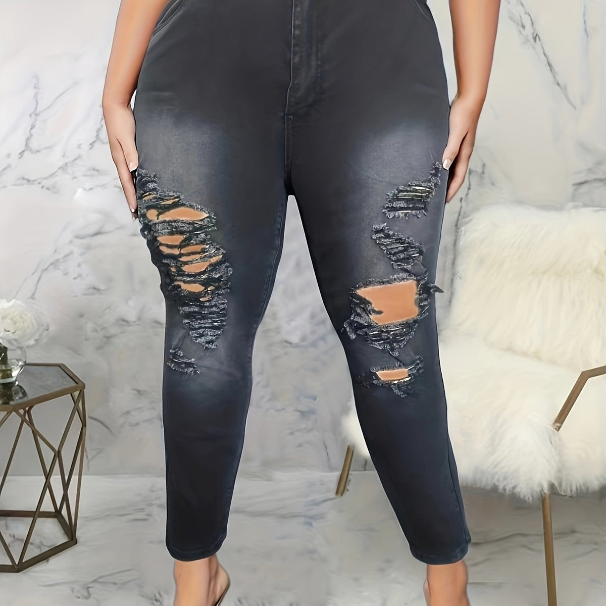  Ripped High Rise Skinny Jeans