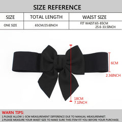 Sweet Bowknot Elastic Waist Belt Women's Dress Decoration Wide Belt