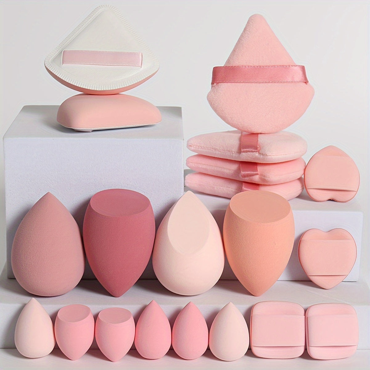 20-Piece Makeup Tool Set: Air Cushion Puffs & Finger Puffs