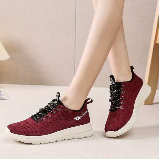 Women's Breathable Mesh Sneakers Lace Up Running Shoes Lightweight Tennis Shoes