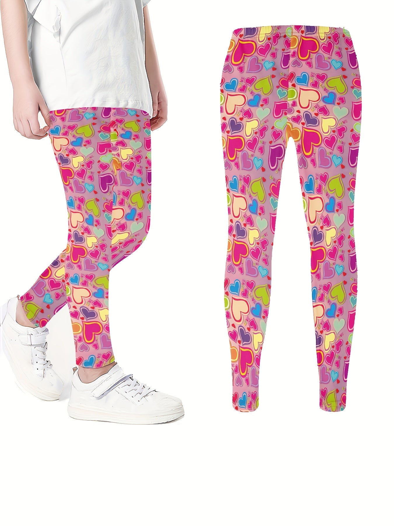 Dalmatian Print Girls Sports Leggings Elastic Tight Pants