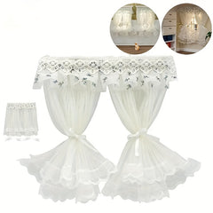 Dollhouse Curtain Kit - 2pcs Set Layer Tulle Curtains with Tiebacks