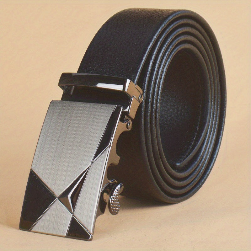 Men's Alloy Automatic Buckle PU Leather Business Casual Belt