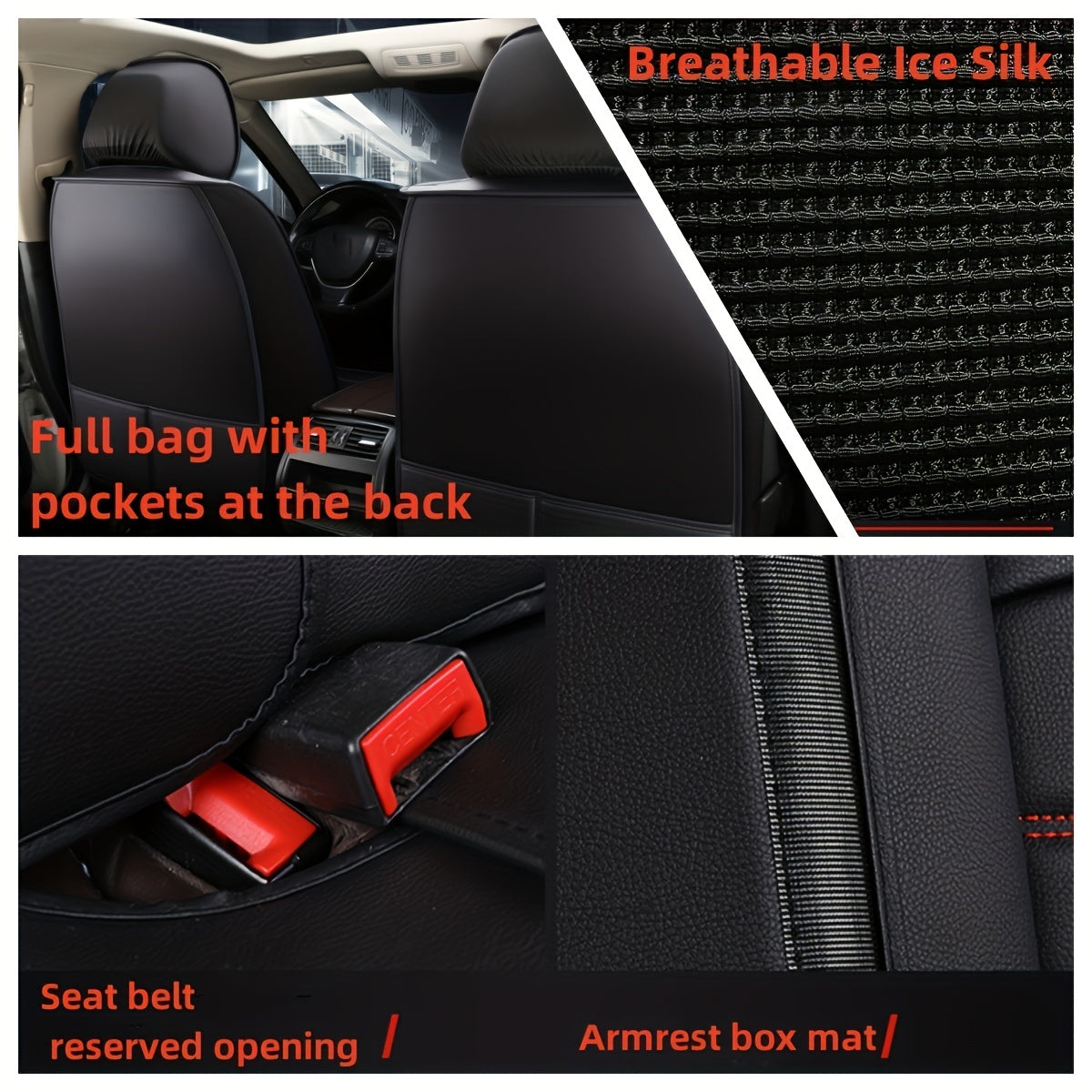 Universal PU Leather & Mesh Car Seat Covers - Upgrade Your Car Seats