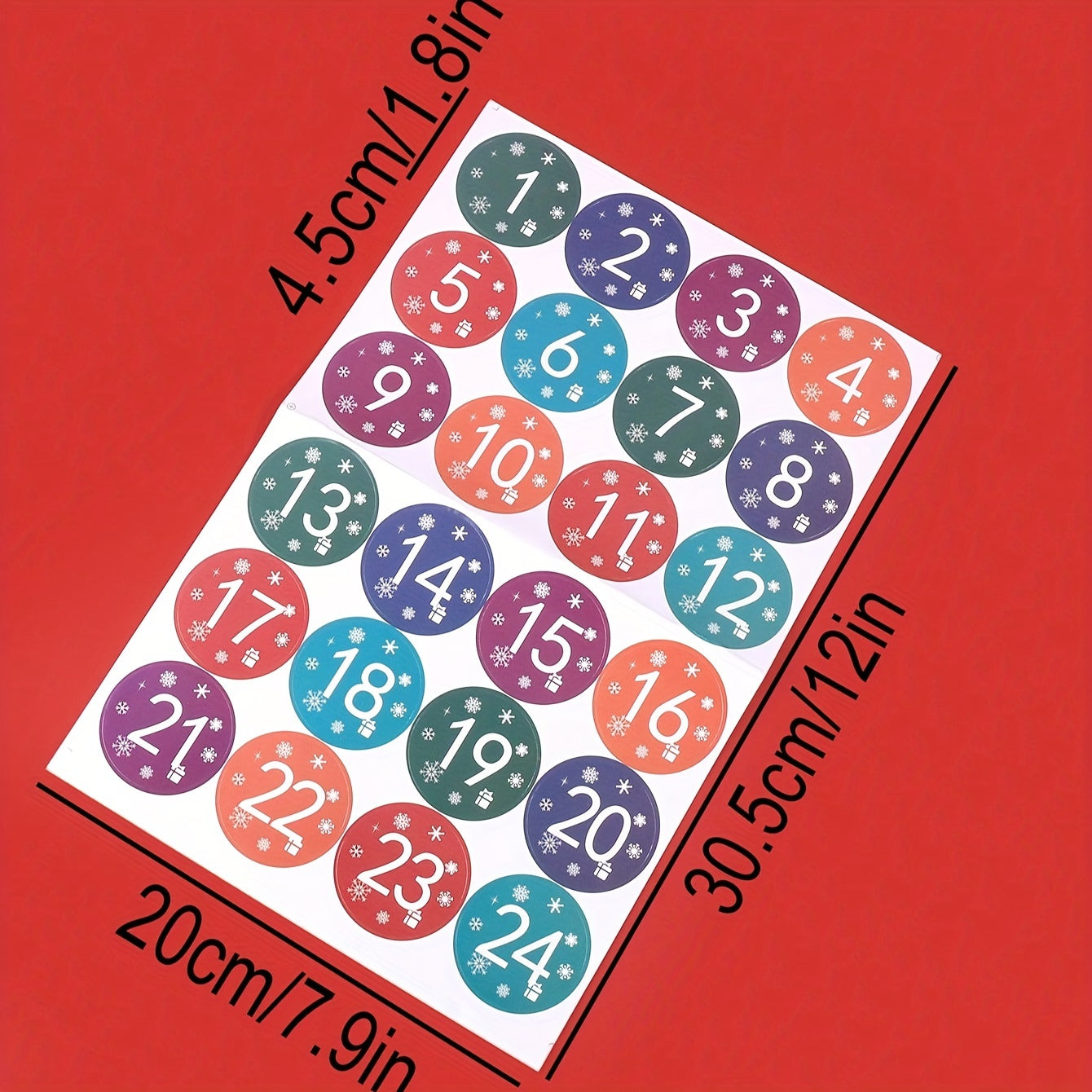 Christmas Number Countdown Stickers Set
