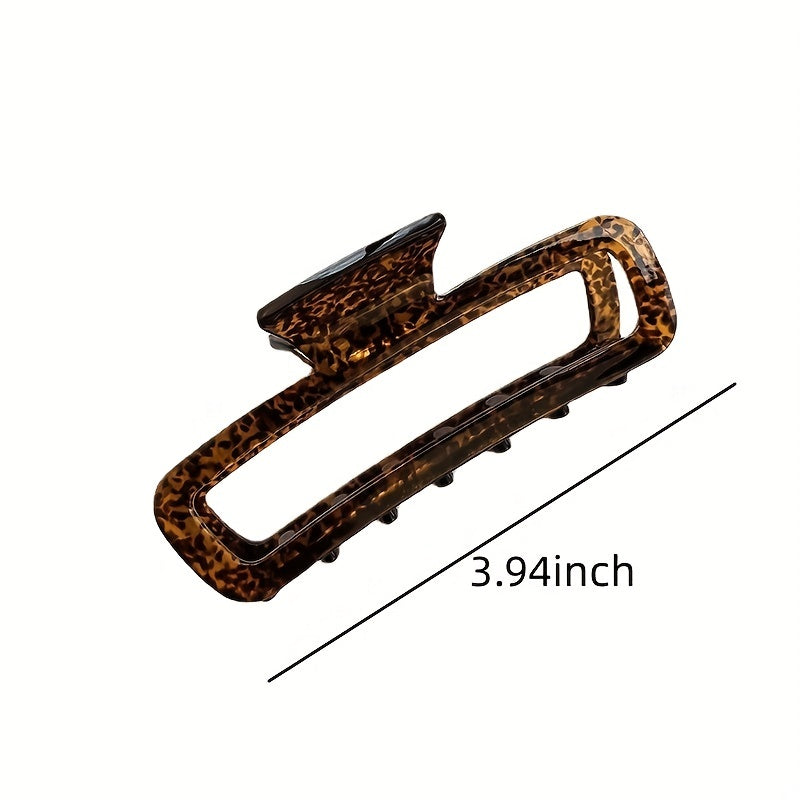 Polka Dot Hair Claw Acetate Hollow Rectangle for Women