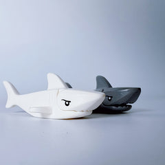 2pcs Shark Underwater World Animal Models DIY Birthday Gift ABS Material Gray