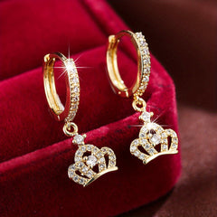 Tree Of Life Zircon Decor Hoop Earrings Minimalist Style Gift