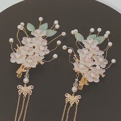 Chinese Flower Hair Clip Non-slip Duck Billed Hair Accessory