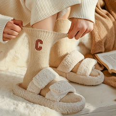 3 Pairs Letter Embroidery Mid Tube Socks