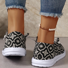 Geometric Pattern Flat Shoes Women's Shallow Mouth Casual Shoes