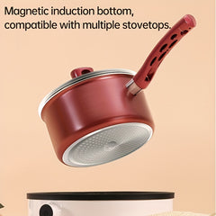 1qt Nonstick Saucepan with Glass Lid Induction Ready