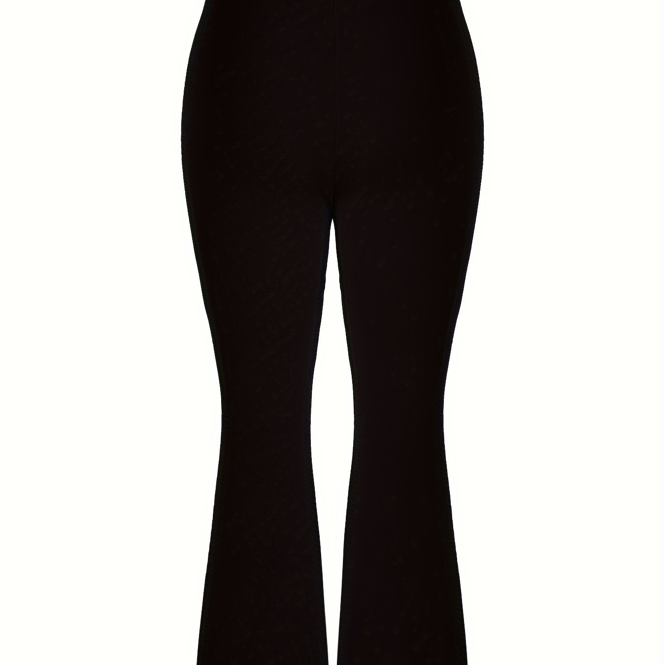  Solid Flared Leg Stretch Trousers