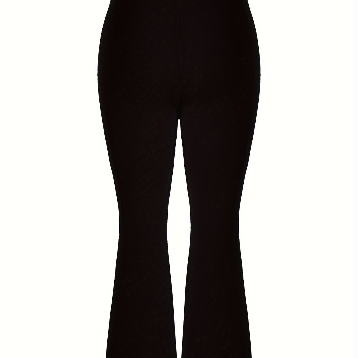  Solid Flared Leg Stretch Trousers