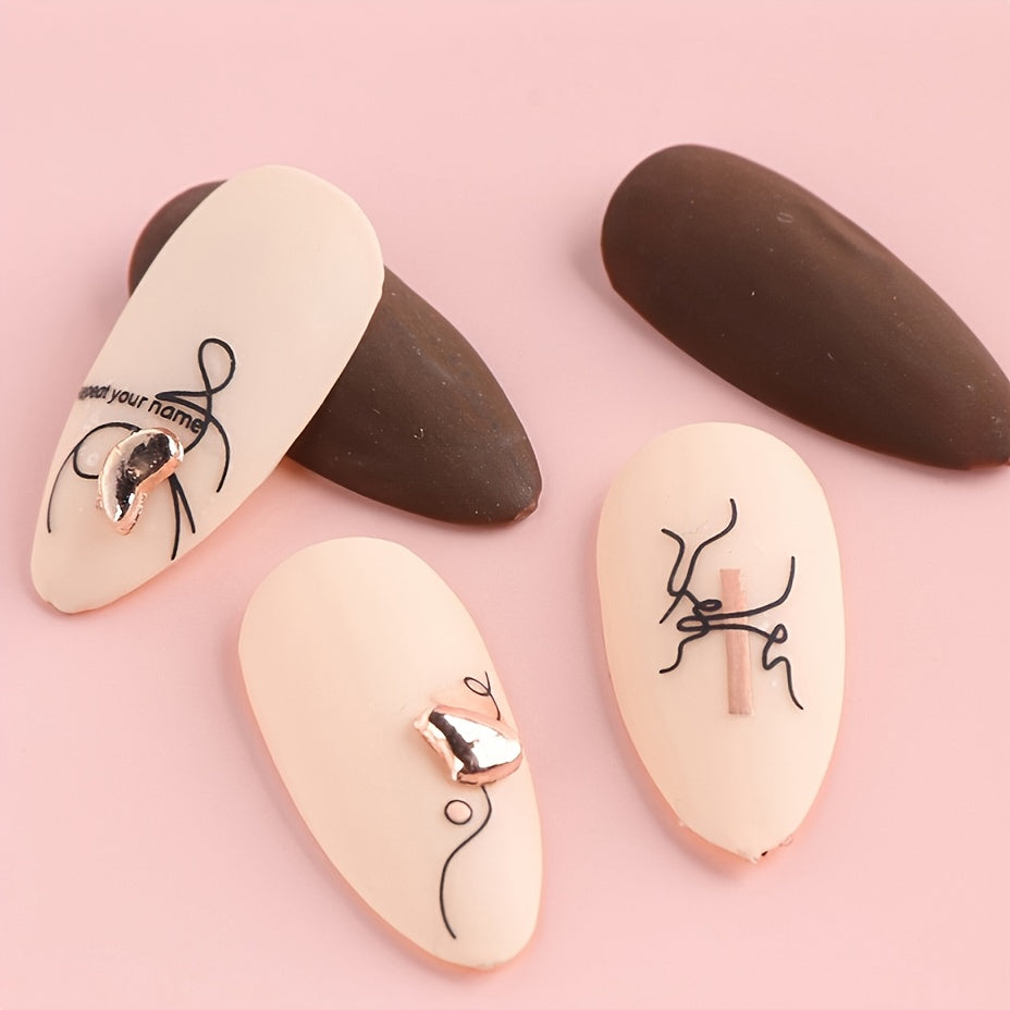 Geometric 3D Nail Art Stickers - Easy to Apply Abstract Decals