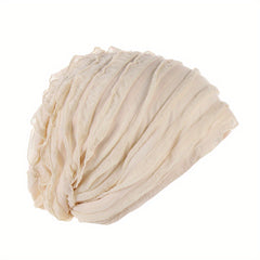 Ruffles Pleated Turban Cap Elastic Head Wrap Lightweight Hijab Beanie