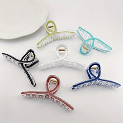Enamel Plastic Hair Clip Style Hollow Hair Claw For Girls Women