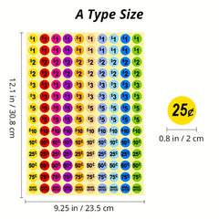 700pcs Yard Stickers Garage Pre Priced Pricing Labels 7 62 10 Diameter