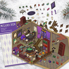 DIY House Magician Witch Library Scene Craft Decals Stickers for Scrapbooking