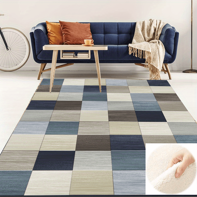 Fluffy Faux Wool Area Rugs Non-slip Large Carpet