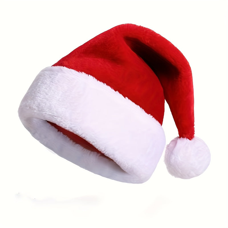 Christmas Hat Gloves Outfit Red Knitted Fabric Hand Washable