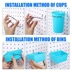 Nail Plate Storage Rack Set with Heavy Duty Basket, Hooks, and Organizer Cups