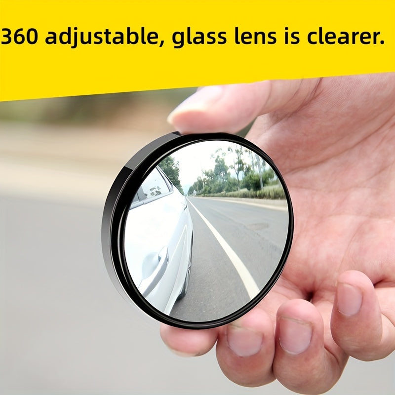 2pcs Car Rear View Blind Spot Mirror 360&deg; Rotation High Definition Glass