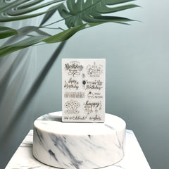 Word Cake Candle Balloon Transparent Silicone Stamp