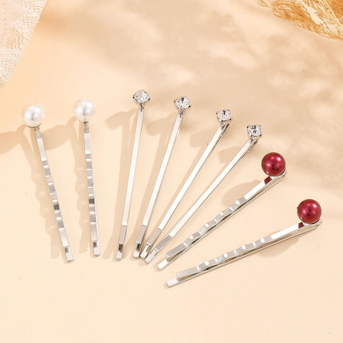 Rhinestone Faux Pearl Hair Clip Bobby Pin Side Clip Head Jewelry