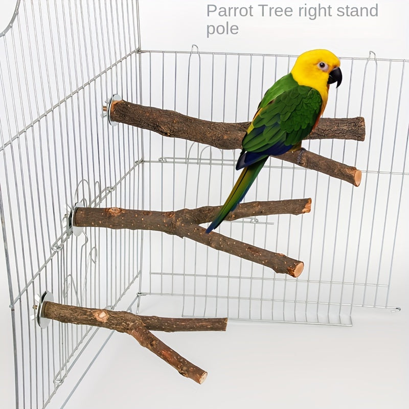 Wooden Bird Perch for Cage Comfortable Grinding Stick Fun Bird Toy