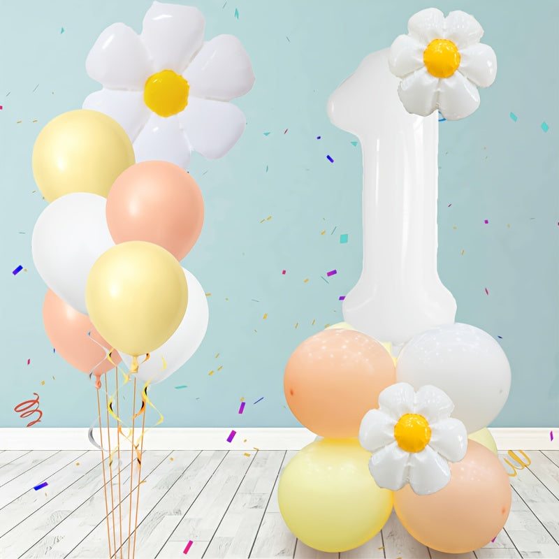 19pcs Daisy Theme Birthday Balloons 81 28 Cm Number Balloon