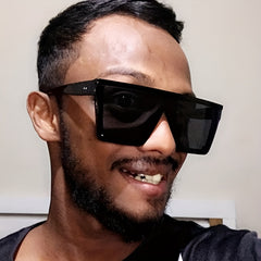 Large Square Metal Hinged Sunglasses