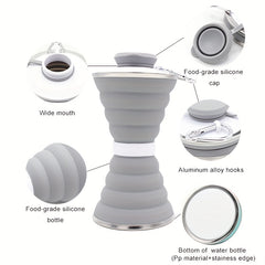 Portable Foldable Silicone Water Bottle Leakproof Reusable
