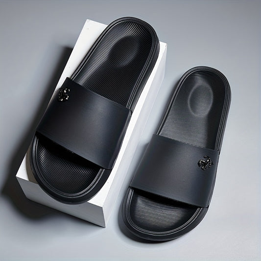 Men's Metallic Decor Slides Non Slip Slippers