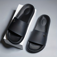 Men's Metallic Decor Slides Non Slip Slippers