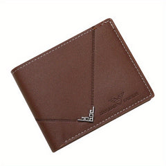 Men's Short Money Clip Wallet Youth Card Holder Horizontal Leather Clip