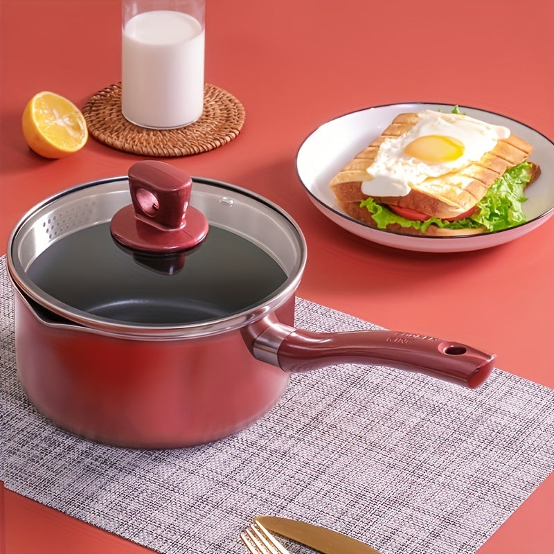 1qt Nonstick Saucepan with Glass Lid Induction Ready