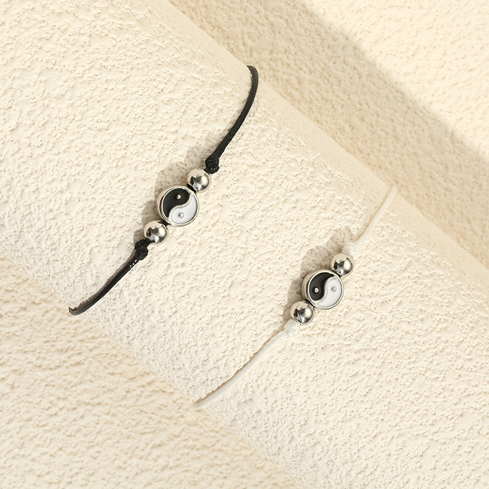 Boho Style String Anklet Set Vintage Ankle Bracelet for Women 2 Pcs
