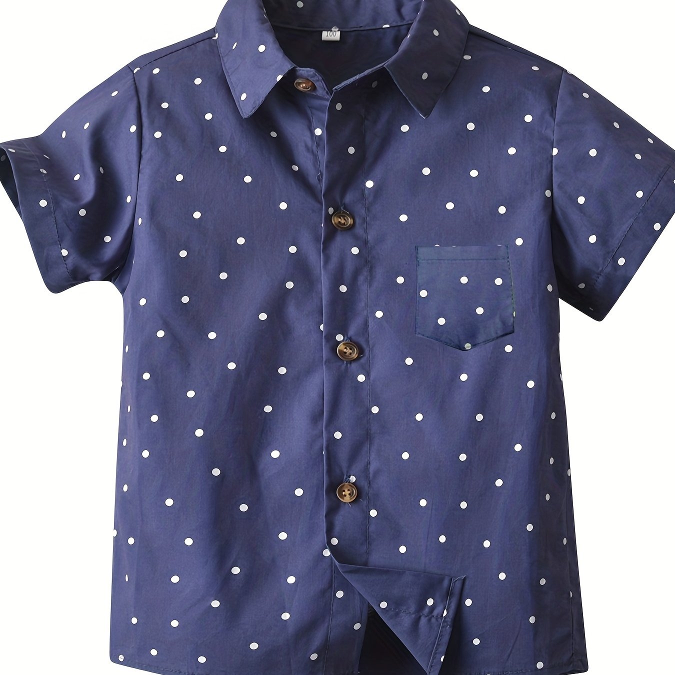 Boys' Polka Dot Print Gentleman Style Shirt