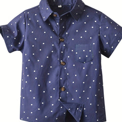 Boys' Polka Dot Print Gentleman Style Shirt