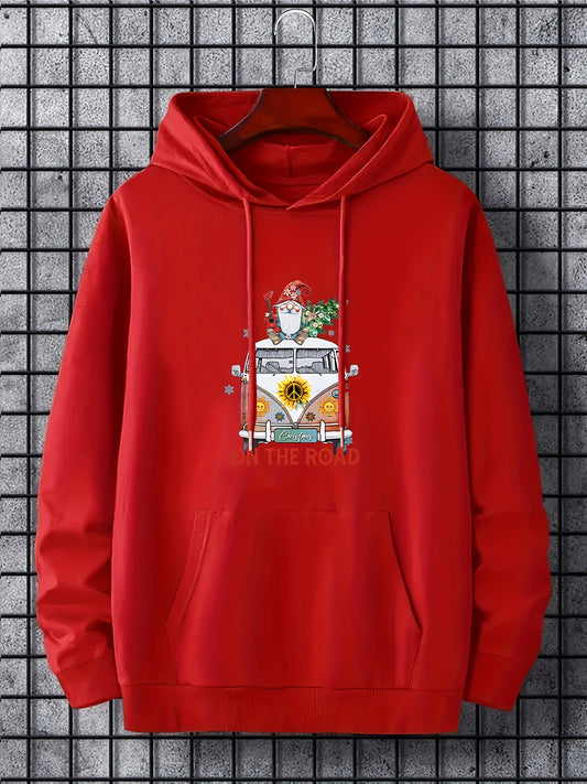 Christmas Style Van Print Hoodie Men Graphic Sweatshirt