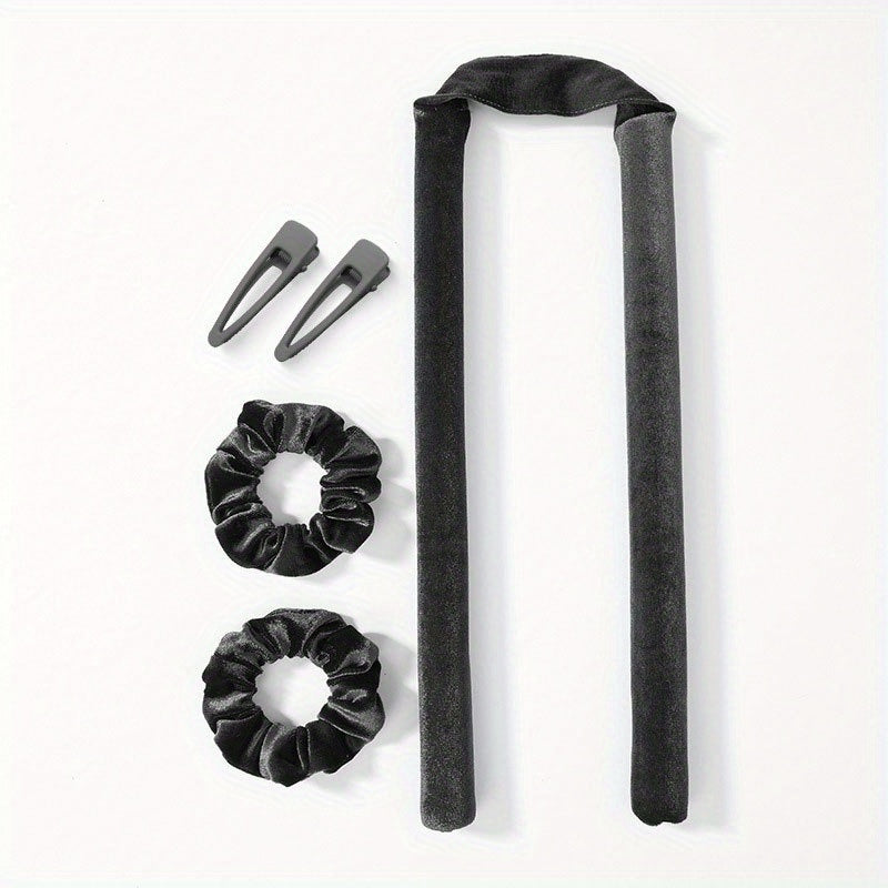 Heatless Hair Rollers Curling Rod Headband With 2 Clips No Heat Hair Roller