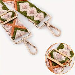 Ethnic Style Wide Shoulder Strap for Bag Nylon Adjustable Replacement Belt