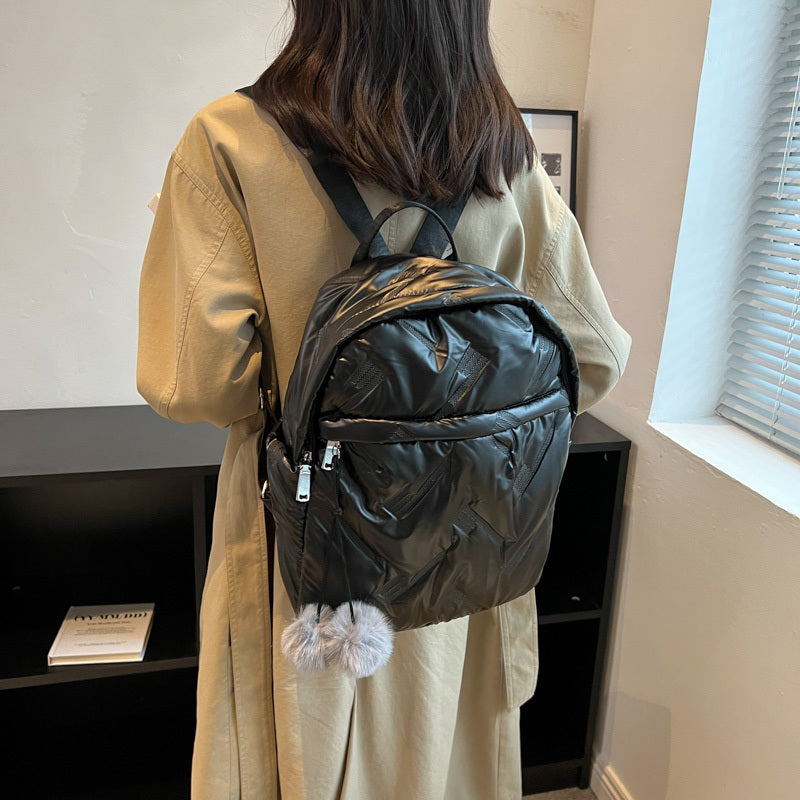 Women's Down Backpack Large Capacity for School Shopping Traveling