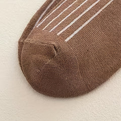 5 Pairs Kids 'Seven' Print Ankle Socks Boys Girls Thin Cotton Striped Boat Socks